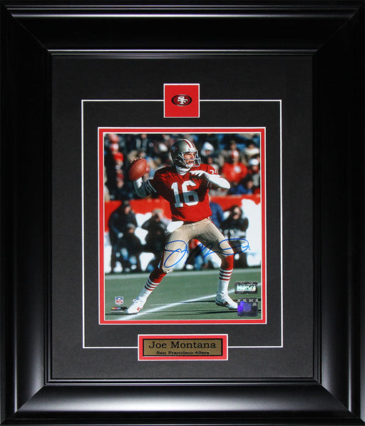 Joe Montana San Francisco 49ers Signed 8x10 Football Collector Frame