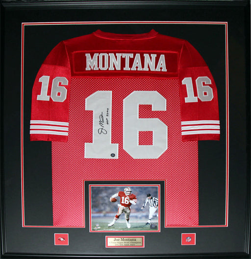 Joe Montana San Francisco 49ers Signed Jersey Football Collector Frame