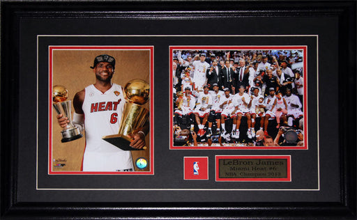 Lebron James Miami Heat 2013 Championship 2 Photo Basketball Collector Frame