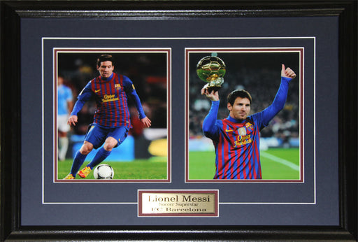 Lionel Messi Barcelona FC Spanish League Soccer Football 2 Photo Collector Frame