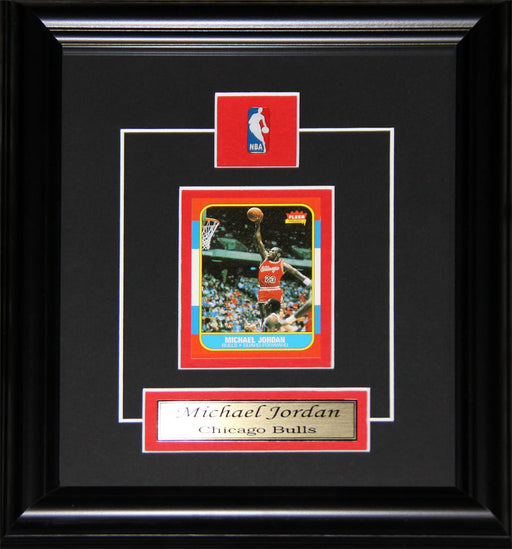 Michael Jordan Chicago Bulls Reproduction Rookie Card Basketball Frame