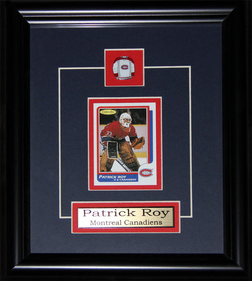 Patrick Roy Montreal Canadiens Reproduction Rookie Card Hockey Frame