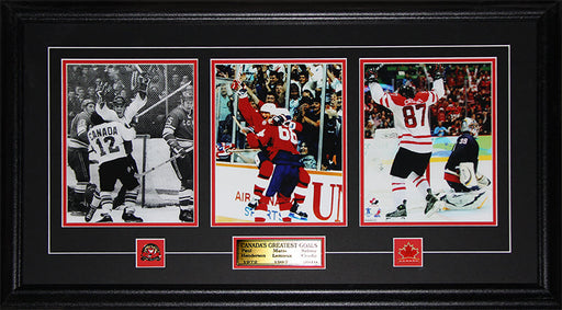 Paul Henderson Wayne Gretzky Mario Lemieux Sidney Crosby Canada's Greatest Goals 3 Photo Frame