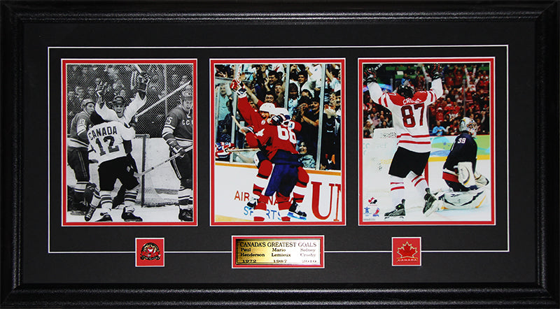 Paul Henderson Wayne Gretzky Mario Lemieux Sidney Crosby Canada's Greatest Goals 3 Photo Frame