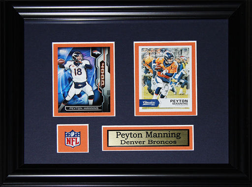 Peyton Manning Denver Broncos 2 Card Football Memorabilia Collector Frame
