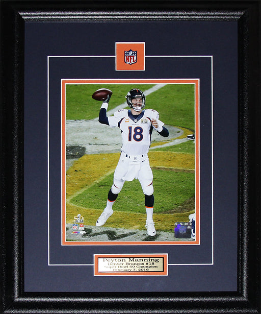 Peyton Manning Denver Broncos Superbowl 50 8x10 Football Collector Frame