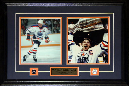Wayne Gretzky Edmonton Oilers 2 Photo Hockey Memorabilia Collector Frame