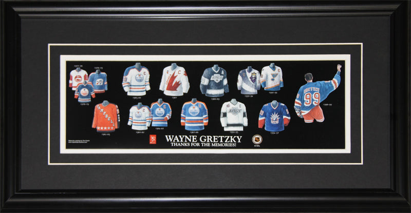 Wayne Gretzky Jersey Evolution Hockey Memorabilia Collector Frame