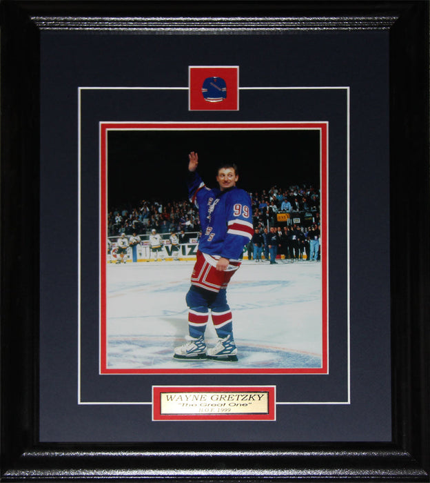 Wayne Gretzky New York Rangers Final Game 8x10 Hockey Collector Frame