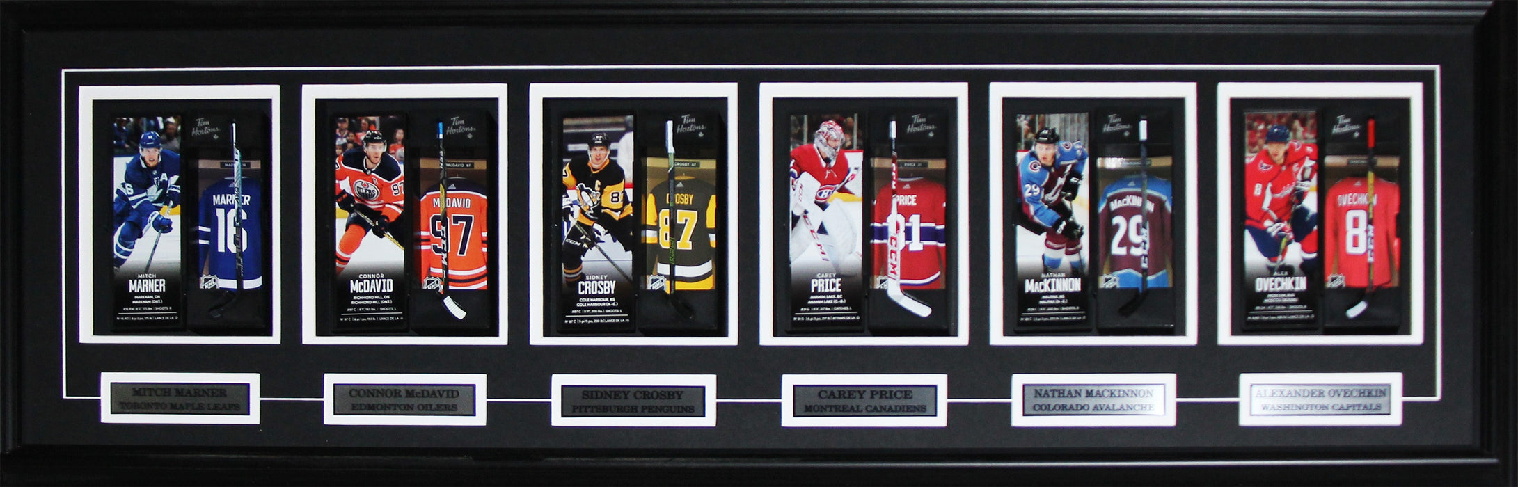 Tim Hortons Connor McDavid Sidney Crosby Alexander Ovechkin Carey Price Mitch Marner Nathan MacKinnon Collectable Hockey Sticks Sports (Version 2)  Memorabilia Collector Frame