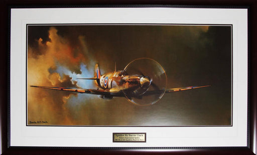 Vickers Supermarine Spitfire by Barrie Clark Fine Art Militaria Print Frame