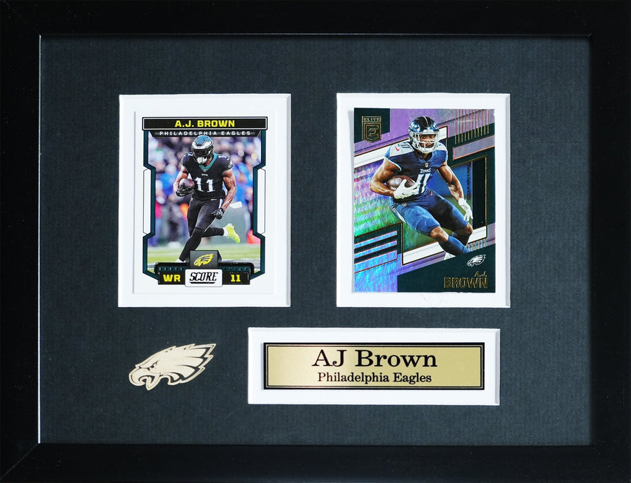 AJ Brown Philadelphia Eagles Football 2 Card Sports Memorabilia Collector Frame