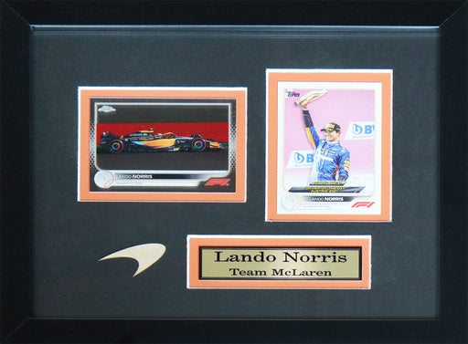 Lando Norris Team McLaren F1 Formula 1 Racing 2 Card Sports Memorabilia Collector Frame