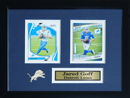 Jared Goff Detroit Lions Football 2 Card Sports Memorabilia Collector Frame