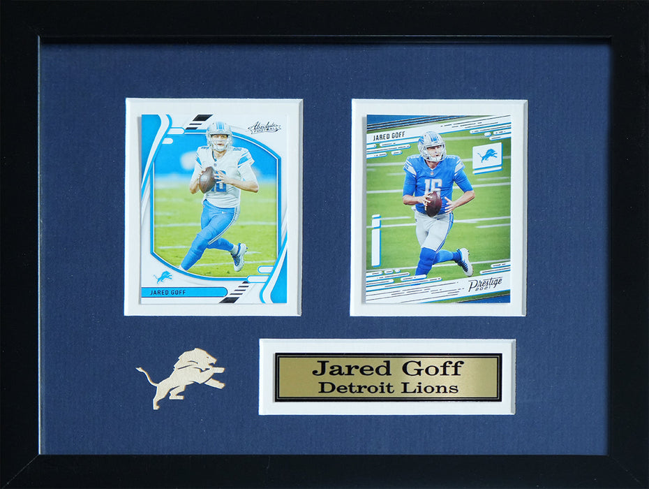 Jared Goff Detroit Lions Football 2 Card Sports Memorabilia Collector Frame