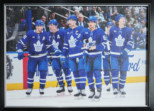 Toronto Maple Leafs John Tavares Morgan Reilly Auston Matthews William Nylander Matthew Knies Hockey Textured Print Sports Memorabilia Collector Frame