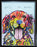 Dog Is Love by Dean Russo Colorful Textured Print Art Piece Frame