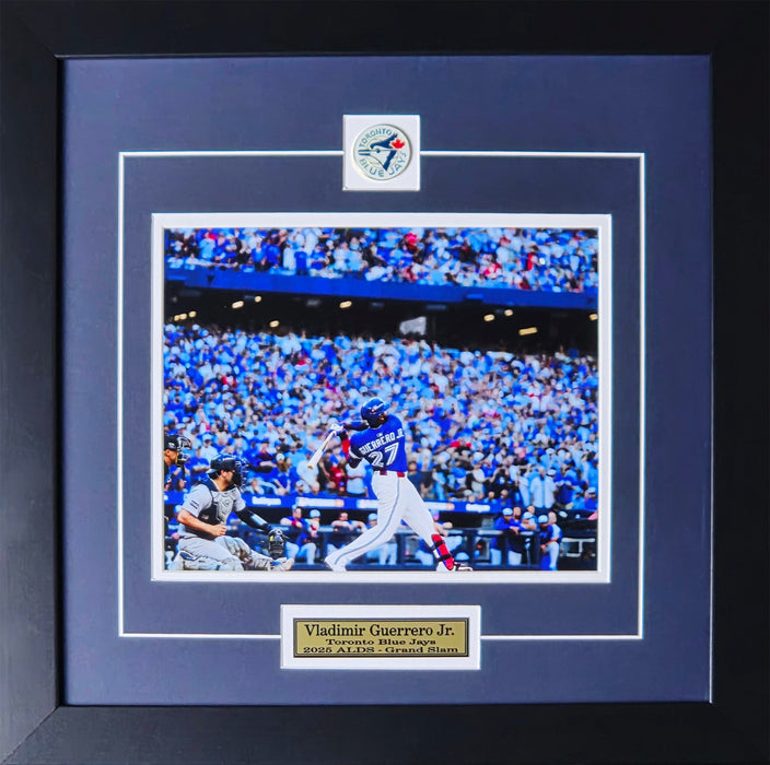 Vladimir Guerrero Jr. Toronto Blue Jays 2025 ALDS Grand Slam Bat Flip Baseball Memorabilia 8x10 Frame (Wide Color)