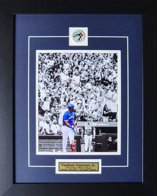 Vladimir Guerrero Jr. Toronto Blue Jays 2025 ALDS Grand Slam Bat Flip Baseball Memorabilia 8x10 Frame (Crowd Spotlight)