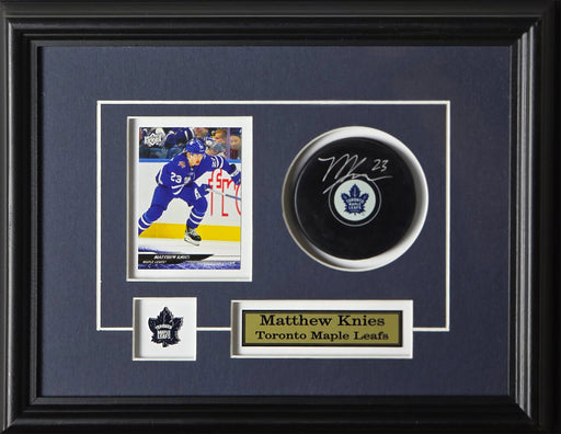 Matthew Knies Toronto Maple Leafs Signed Puck with Card Memorabilia Collector Frame