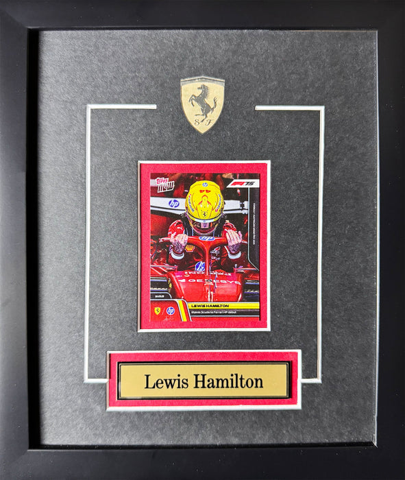 Lewis Hamilton Team Ferrari F1 Racing Card Sports Memorabilia Collector Frame