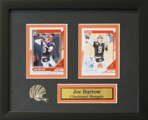 Joe Burrow Cincinatti Bengals 2 Card Football Sports Memorabilia Collector Frame