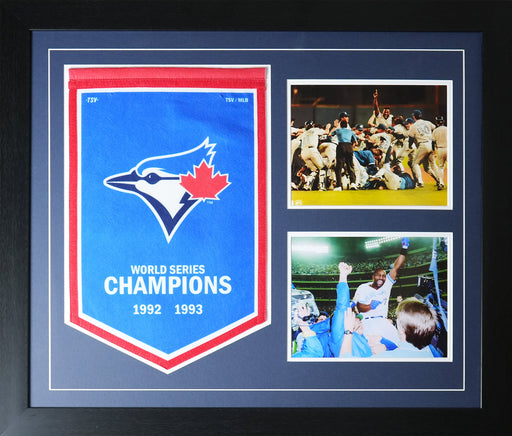 Toronto Blue Jays World Series Felt Banner with 2 Photo Sports Baseball Memorabilia Collector Frame