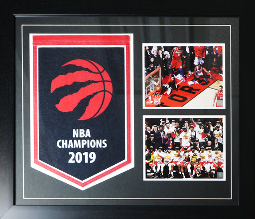 Toronto Raptors 2019 Championship Felt Banner with 2 Photo Sports Basketball Memorabilia Collector Frame