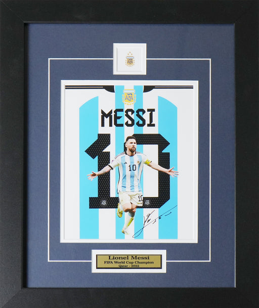 Lionel Messi Team Argentina Jersey Banner Soccer 8x10 Sports Memorabilia Collector Frame
