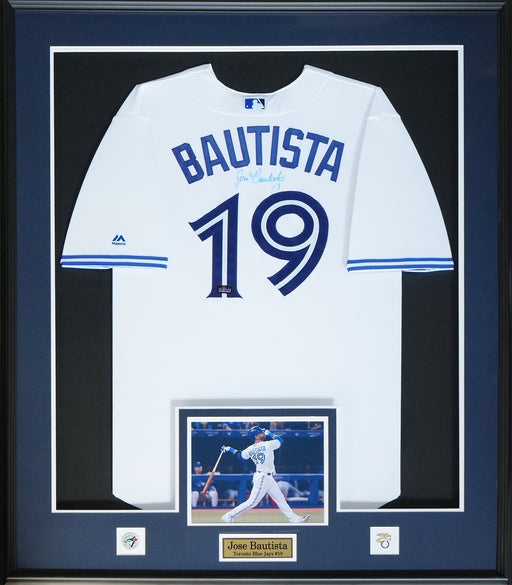 Jose Bautista Toronto Blue Jays Signed Baseball Jersey Sports Memorabilia Collector Frame