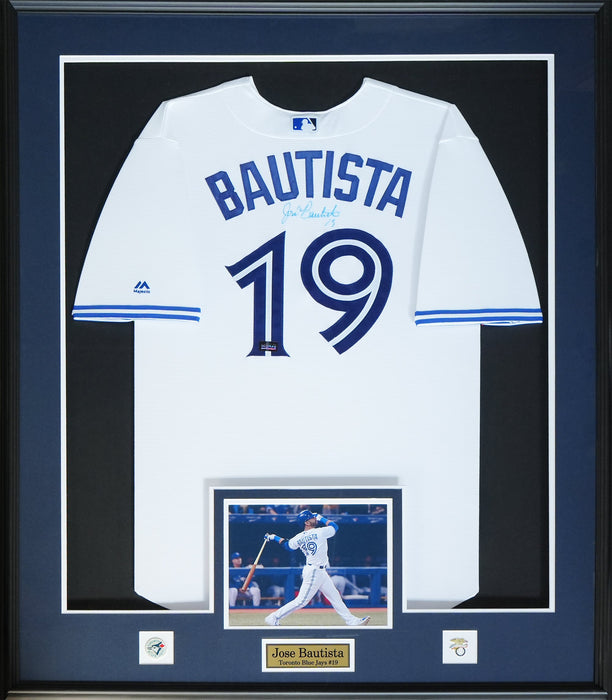 Jose Bautista Toronto Blue Jays Signed Baseball Jersey Sports Memorabilia Collector Frame