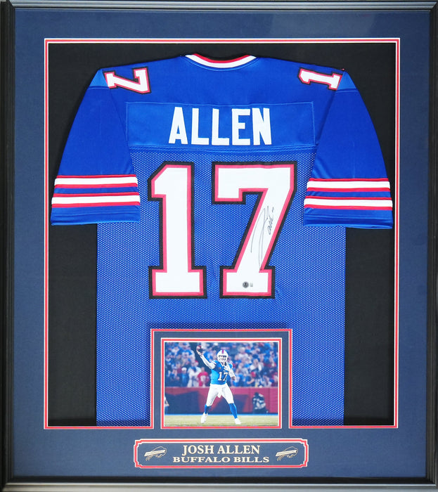 Josh Allen Buffalo Bills Signed Football Jersey Sports Memorabilia Collector Frame