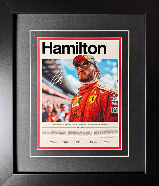 Lewis Hamilton Team Ferrari F1 Racing Career 8x12 Photo Sports Memorabilia Collecotr Frame