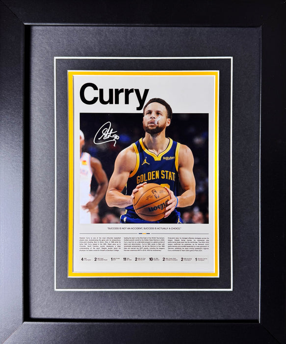 Steph Curry Golden State Warriors Career Basketball 8x12 Photo Sports Memorabilia Collector Frame