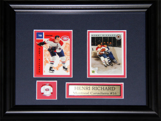 Henri Richard Montreal Canadiens 2 Card Hockey Memorabilia Collector Frame