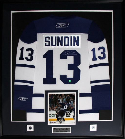 Mats Sundin Toronto Maple Leafs Signed White Jersey Hockey Collector Frame
