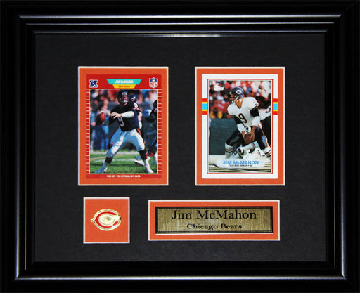 Jim McMahon Chicago Bears 2 Card Football Memorabilia Collector Frame