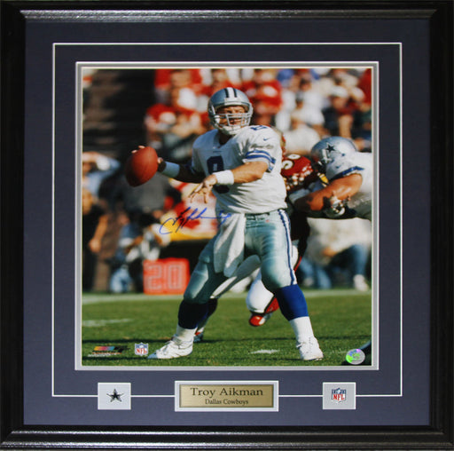 Troy Aikman Dallas Cowboys 16x20 Signed Football Memorabilia Collector Frame
