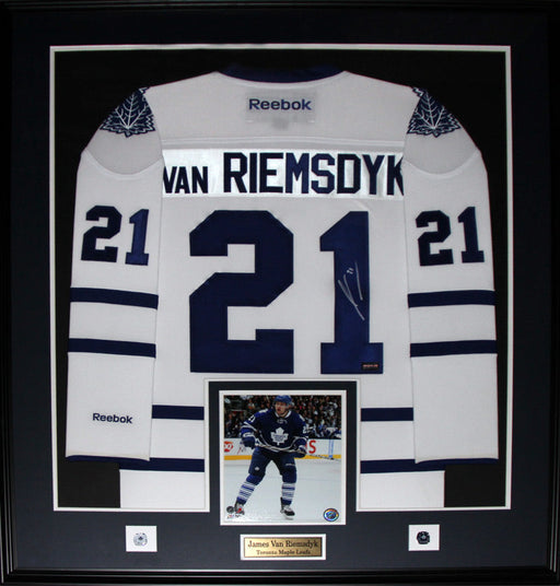 James Van Riemsdyk Toronto Maple Leafs Signed White Jersey Hockey Frame