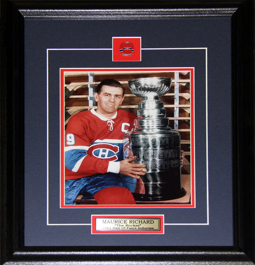 Maurice The Rocket Richard Montreal Canadiens Stanley Cup 8x10 Hockey Frame