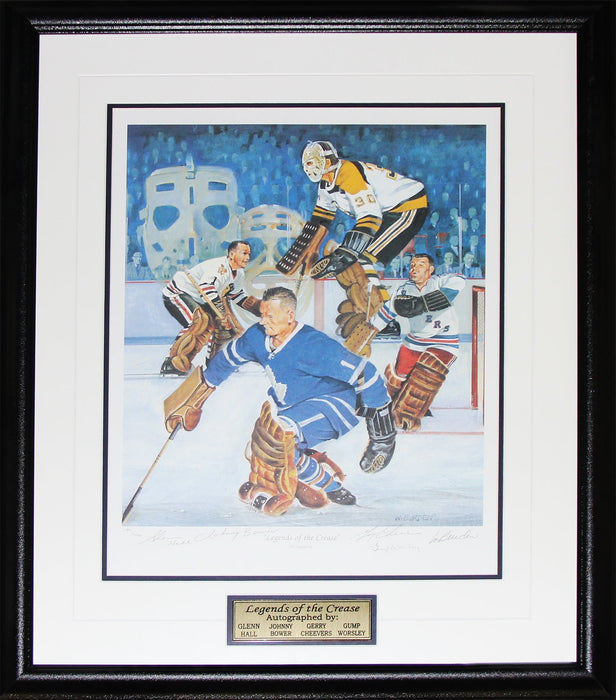Legends of the Crease Limited Edition /1966 Hockey Lithograph Signed by Johnny Bower Gump Worsley Glen Hall Gerry Cheevers