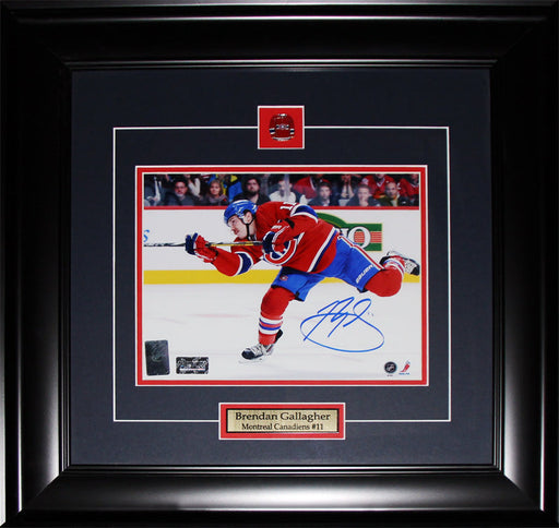 Brendan Gallagher Montreal Canadiens Signed 8x10 Hockey Collector Frame