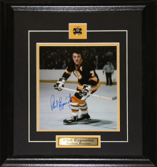 Phil Esposito Boston Bruins Signed 8x10 Hockey Memorabilia Collector Frame