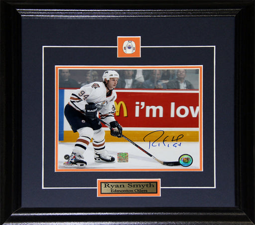 Ryan Smyth Edmonton Oilers Signed 8x10 Hockey Memorabilia Collector Frame