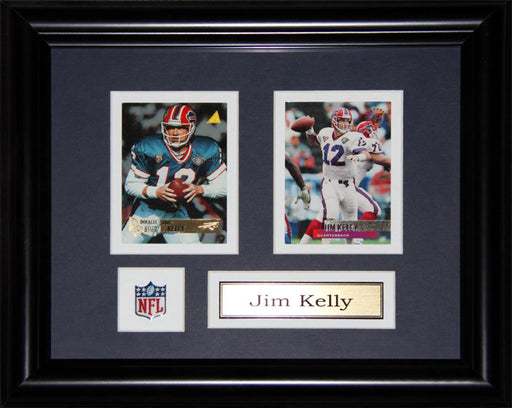 Jim Kelly Buffalo Bills 2 Card Football Memorabilia Collector Frame