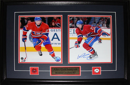 Alex Galchenyuk Montreal Canadiens Signed 2 Photo Hockey Collector Frame