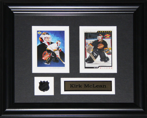 Kirk McLean Vancouver Canucks 2 Card Hockey Memorabilia Collector Frame