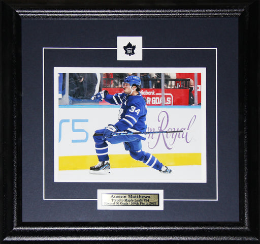 Auston Matthews Toronto Maple Leafs 2022 Season 60th Goal 8x10 Hockey Collector Frame (Wide)