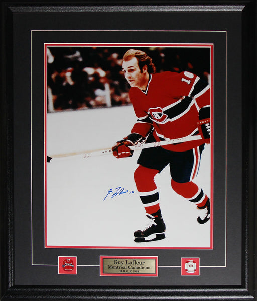 Guy Lafleur Montreal Canadiens Hockey Sports Memorabilia Signed 16x20 Collector Frame