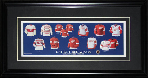 Detroit Red Wings Jersey evolution Hockey Memorabilia Collector Frame